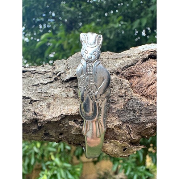 Royal Doulton Bunnykins Tally Ho Vntg Infant Spoon Stainless Steel Cuff Bracelet - Picture 10 of 13